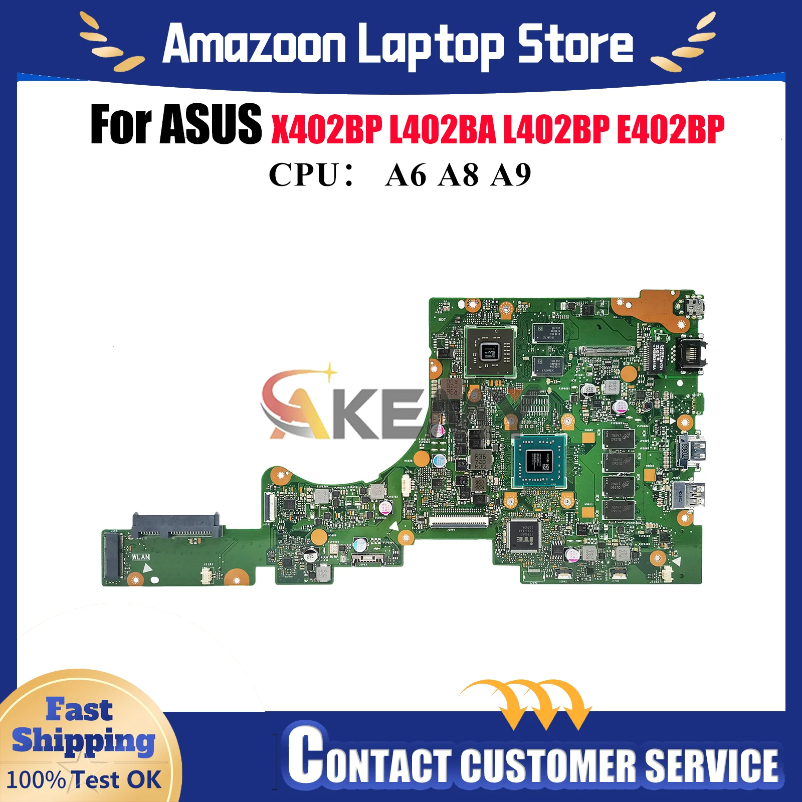 E402BP Laptop Motherboard For ASUS EeeBook E402B X402BA L402BP E402BP X402BP L402BA Mainboard W/ A6 A8 A9 CPU tests OK fast ship
E402BP Laptop Motherboard For ASUS EeeBook E402B X402BA L402BP E402BP X402BP L402BA Mainboard W/ A6 A8 A9 CPU tests OK fast ship
