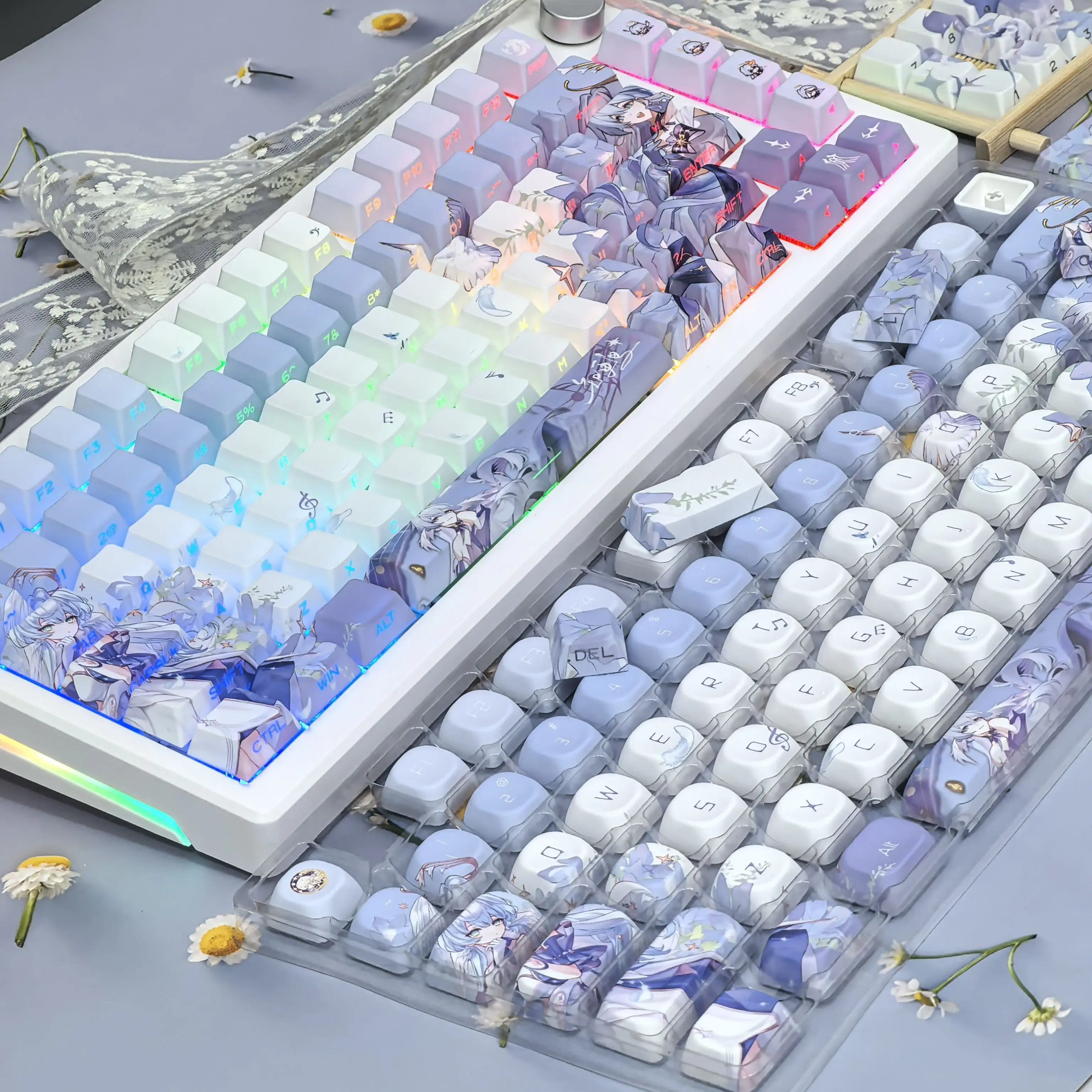 Колпачки для клавиш аниме Kyecap Honkai Star Rail Robin PBT DYE-Sub MOA и Cherry MX Axis Switch для механических колпачков для клавиатуры
Колпачки для клавиш аниме Kyecap Honkai Star Rail Robin PBT DYE-Sub MOA и Cherry MX Axis Switch для механических колпачков для клавиатуры