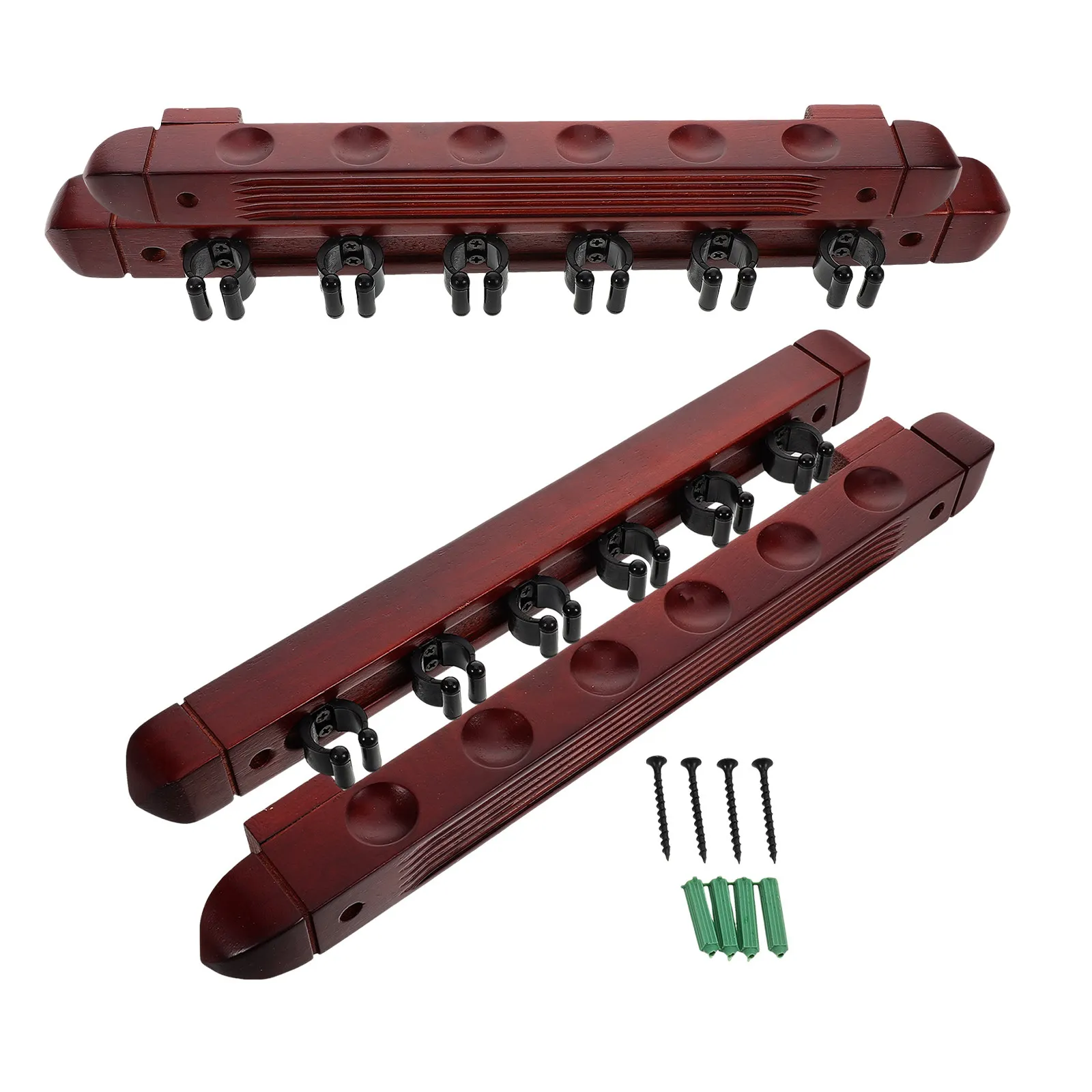 2Sets Wooden Pool Stick Rack Burgundy Wall Mounted Billiard Cue Holder 6 Slot Cue Organizer for Game Room Clubs Bars
2Sets Wooden Pool Stick Rack Burgundy Wall Mounted Billiard Cue Holder 6 Slot Cue Organizer for Game Room Clubs Bars