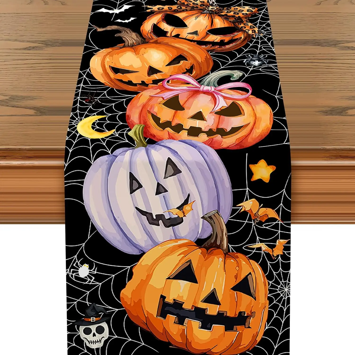 Halloween Black Orange Pumpkin Spider Web Linen Table Runner Tabletop Decor Farmhouse Kitchen Dining Table Runner Party Decor 
Halloween Black Orange Pumpkin Spider Web Linen Table Runner Tabletop Decor Farmhouse Kitchen Dining Table Runner Party Decor