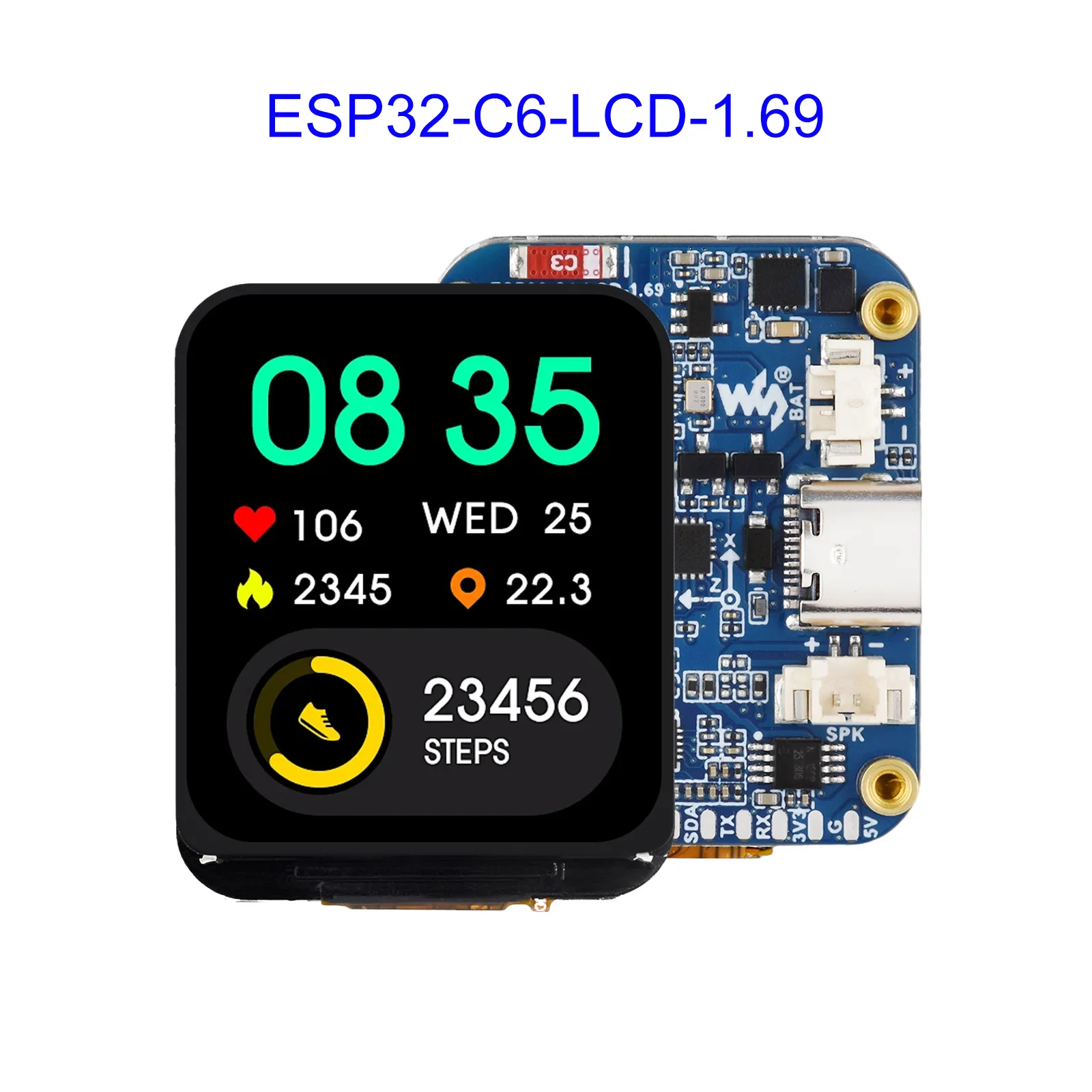 ESP32 ESP32-C6 1,69-дюймовая макетная плата ЖК-дисплея, 240×280 пикселей, поддержка Wi-Fi 6/BLE 5, процессор RISC-V 160 МГц, речь AI,
ESP32 ESP32-C6 1,69-дюймовая макетная плата ЖК-дисплея, 240×280 пикселей, поддержка Wi-Fi 6/BLE 5, процессор RISC-V 160 МГц, речь AI,