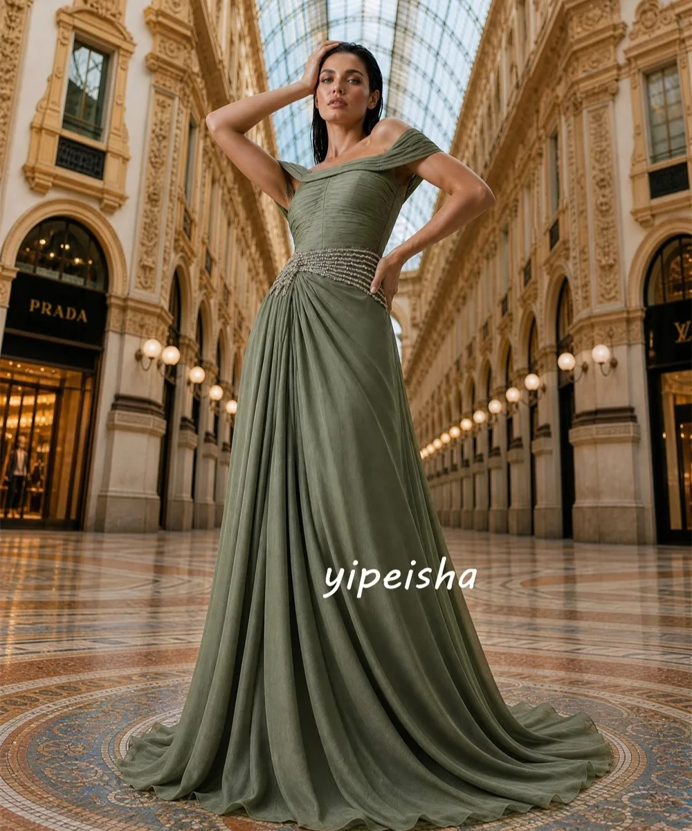 Customized Green Fashion Casual Pleat Beading Sequined Rhinestone A-line Off-the-shoulder Floor-Length Evening Dresses Pastrol
Customized Green Fashion Casual Pleat Beading Sequined Rhinestone A-line Off-the-shoulder Floor-Length Evening Dresses Pastrol