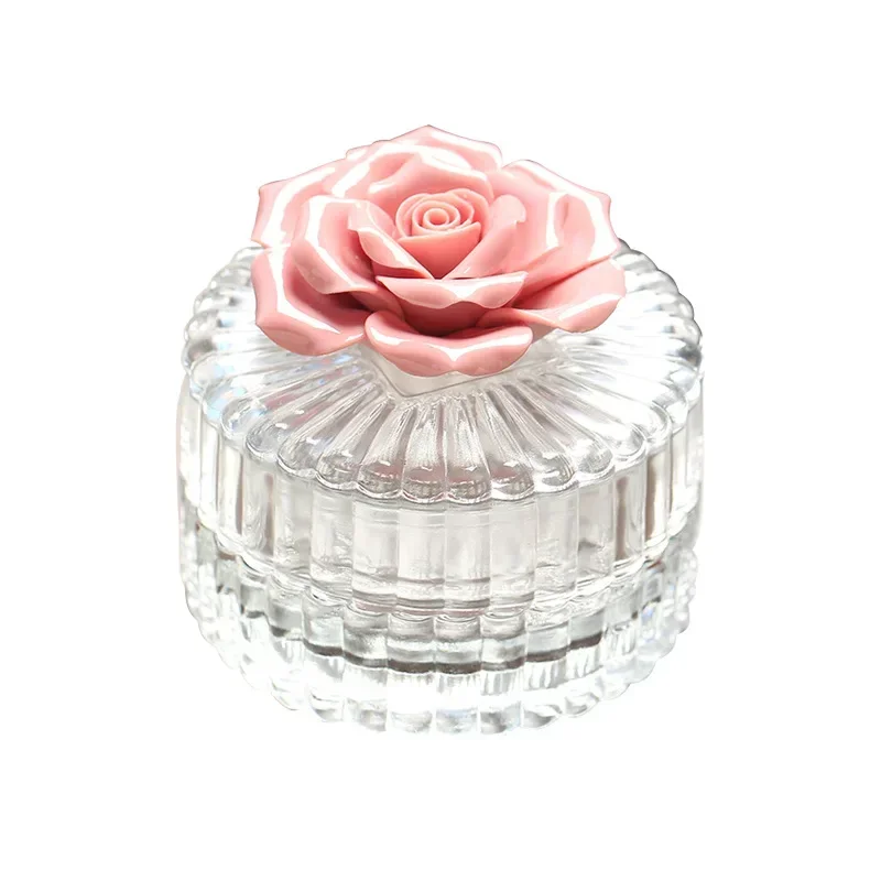 #Ceramic flower glass storage jar, home storage jar, creative home decoration 
#Ceramic flower glass storage jar, home storage jar, creative home decoration