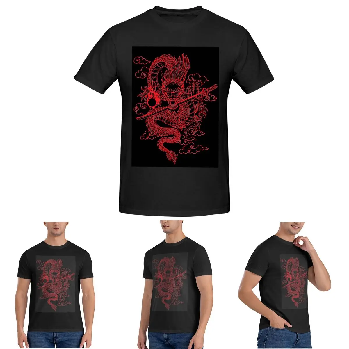 Red Chinese Dragon With Black Background T-Shirt for Men Cotton Oversized T Shirts Men's Tees Short Crew Neck Clothes Tops S-6XL
Red Chinese Dragon With Black Background T-Shirt for Men Cotton Oversized T Shirts Men's Tees Short Crew Neck Clothes Tops S-6XL