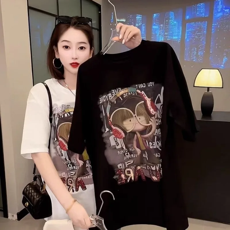 Women Summer Trend Printing Loose Large Size Appear Thin O-neck Short Sleeve T-Shirt Ladies Simplicity Casual All-match Tops
Women Summer Trend Printing Loose Large Size Appear Thin O-neck Short Sleeve T-Shirt Ladies Simplicity Casual All-match Tops
