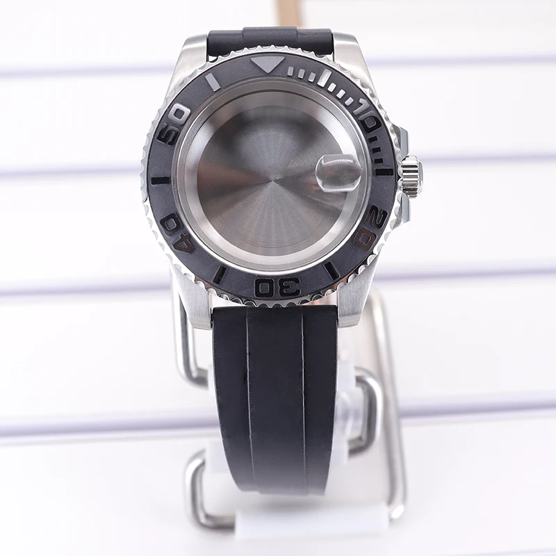 Silver 40mm Men's Watch Case Strap Sapphire For Seiko NH35 NH36 8215 Eta 2824 PT5000 Movement 28.5mmDial Black YACHT bezel Style
Silver 40mm Men's Watch Case Strap Sapphire For Seiko NH35 NH36 8215 Eta 2824 PT5000 Movement 28.5mmDial Black YACHT bezel Style