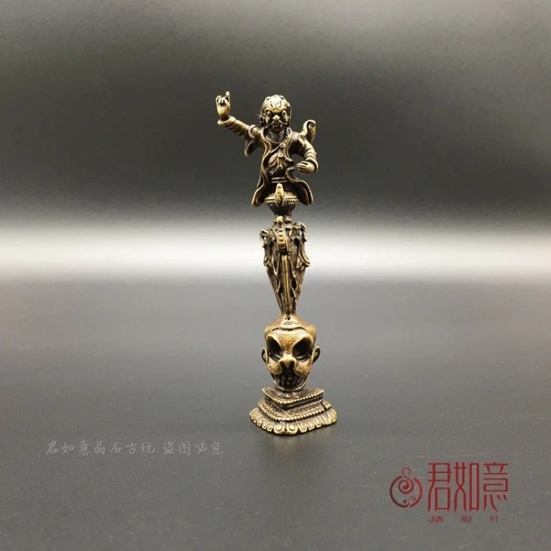 Handmade in Nepal Solid Brass Wrathful Guru Rinpoche with Base Vajra Pestle Tibetan Tantric Ritual Instruments 
Handmade in Nepal Solid Brass Wrathful Guru Rinpoche with Base Vajra Pestle Tibetan Tantric Ritual Instruments