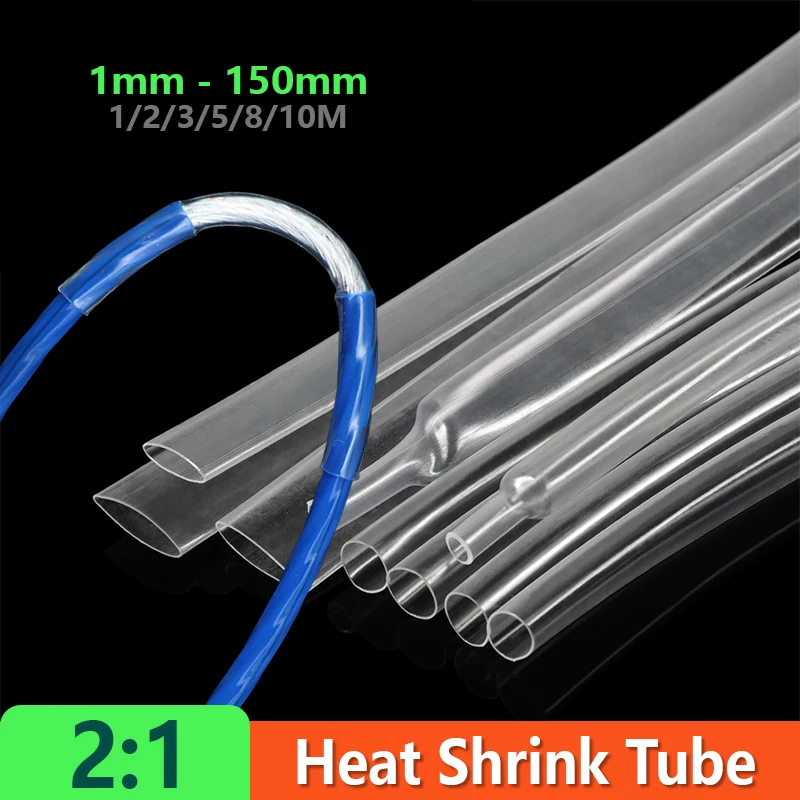Transparent 2:1 Heat Shrink Tube 1 2 3 4 5 6 7 8 10 12 14 16 20 30 40 80 100 150mm Polyolefin DIY Cable Connector Repair Sleeve
Transparent 2:1 Heat Shrink Tube 1 2 3 4 5 6 7 8 10 12 14 16 20 30 40 80 100 150mm Polyolefin DIY Cable Connector Repair Sleeve