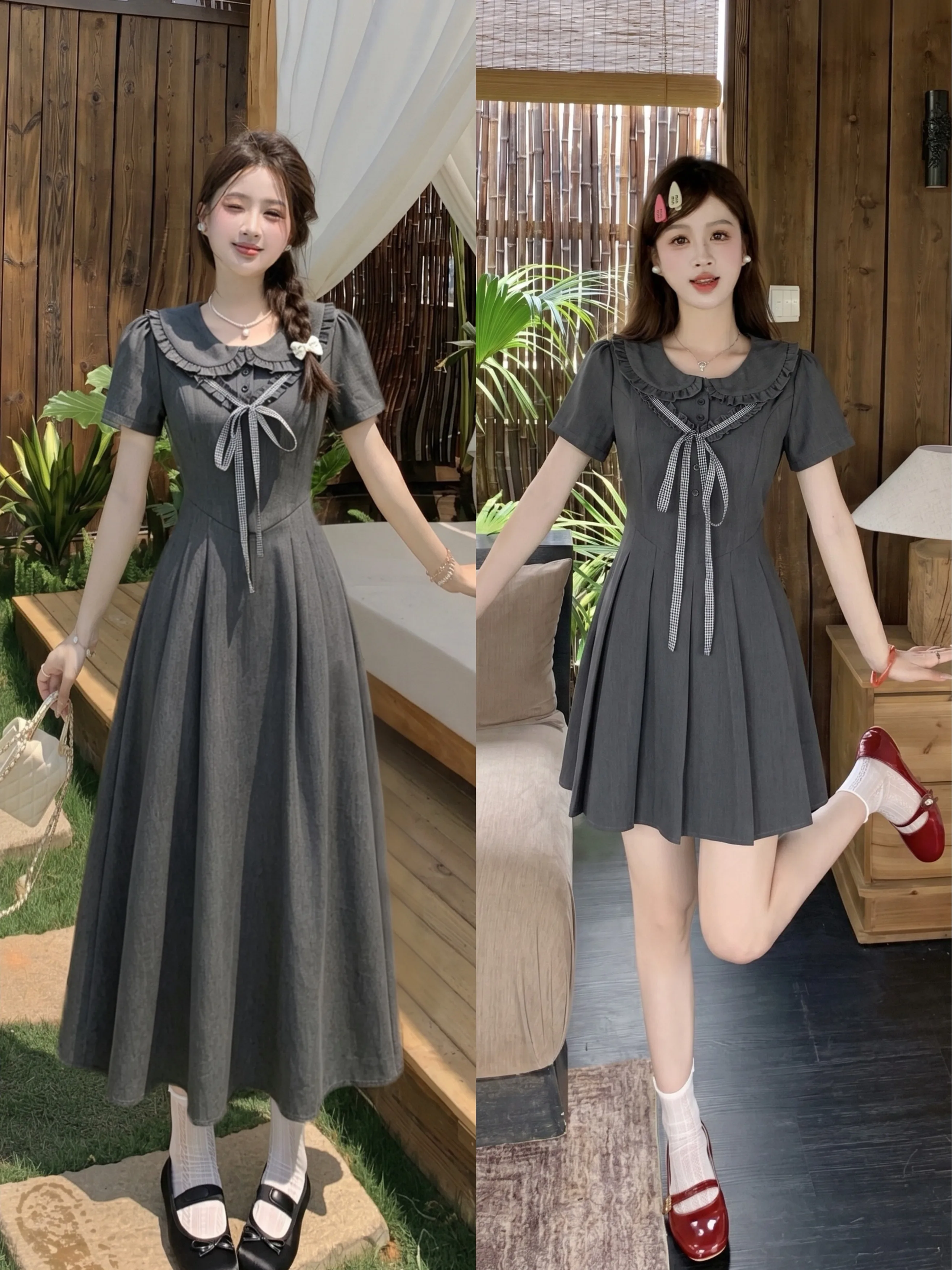 plus Size Women's Summer New Style Knot Doll Collar Short Sleeve Dress A-Line Skirt High Waist Pleated Korean Style
plus Size Women's Summer New Style Knot Doll Collar Short Sleeve Dress A-Line Skirt High Waist Pleated Korean Style