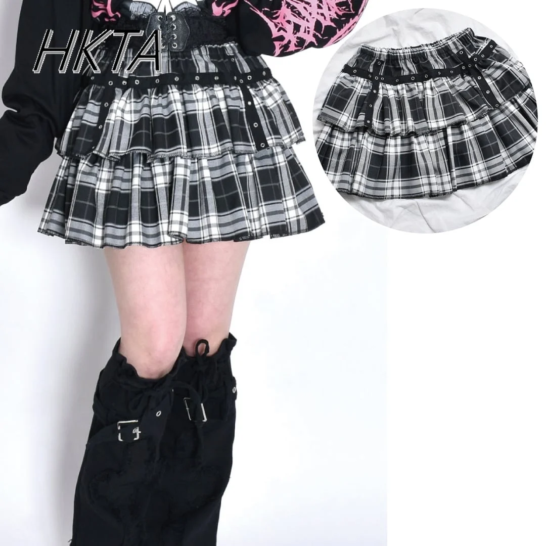 Japanese Mines Subculture A Line Black White Short Skirt Women Dark Punk Loose Plaid Wild Cake Y2k High Waist Mini Skirts Female
Japanese Mines Subculture A Line Black White Short Skirt Women Dark Punk Loose Plaid Wild Cake Y2k High Waist Mini Skirts Female