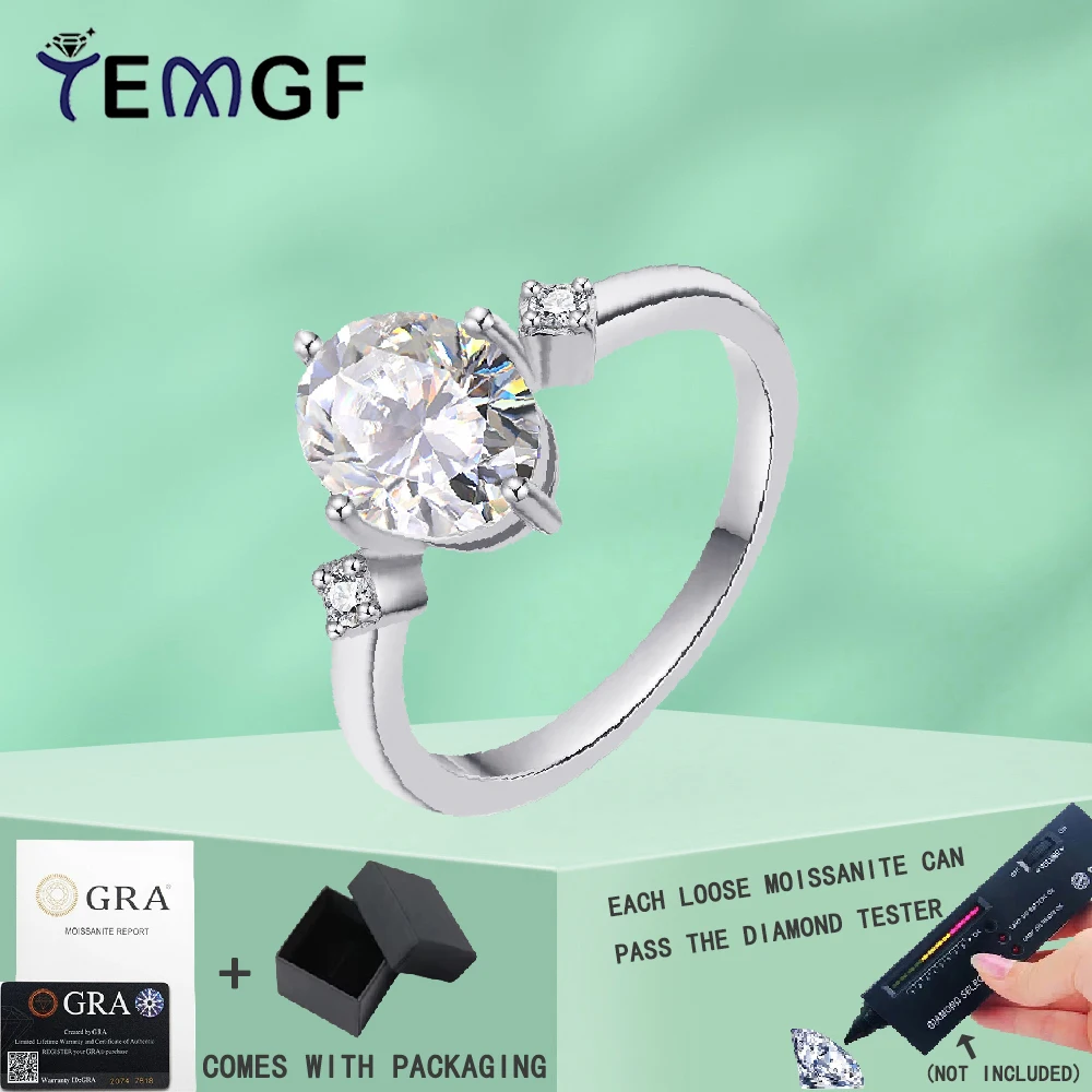 TEMGF 2CT D Color Moissanite Ring GRA Certification S925 Sterling Silver Fine Jewelry for Women Wedding Sparkling Luxury Ring
TEMGF 2CT D Color Moissanite Ring GRA Certification S925 Sterling Silver Fine Jewelry for Women Wedding Sparkling Luxury Ring