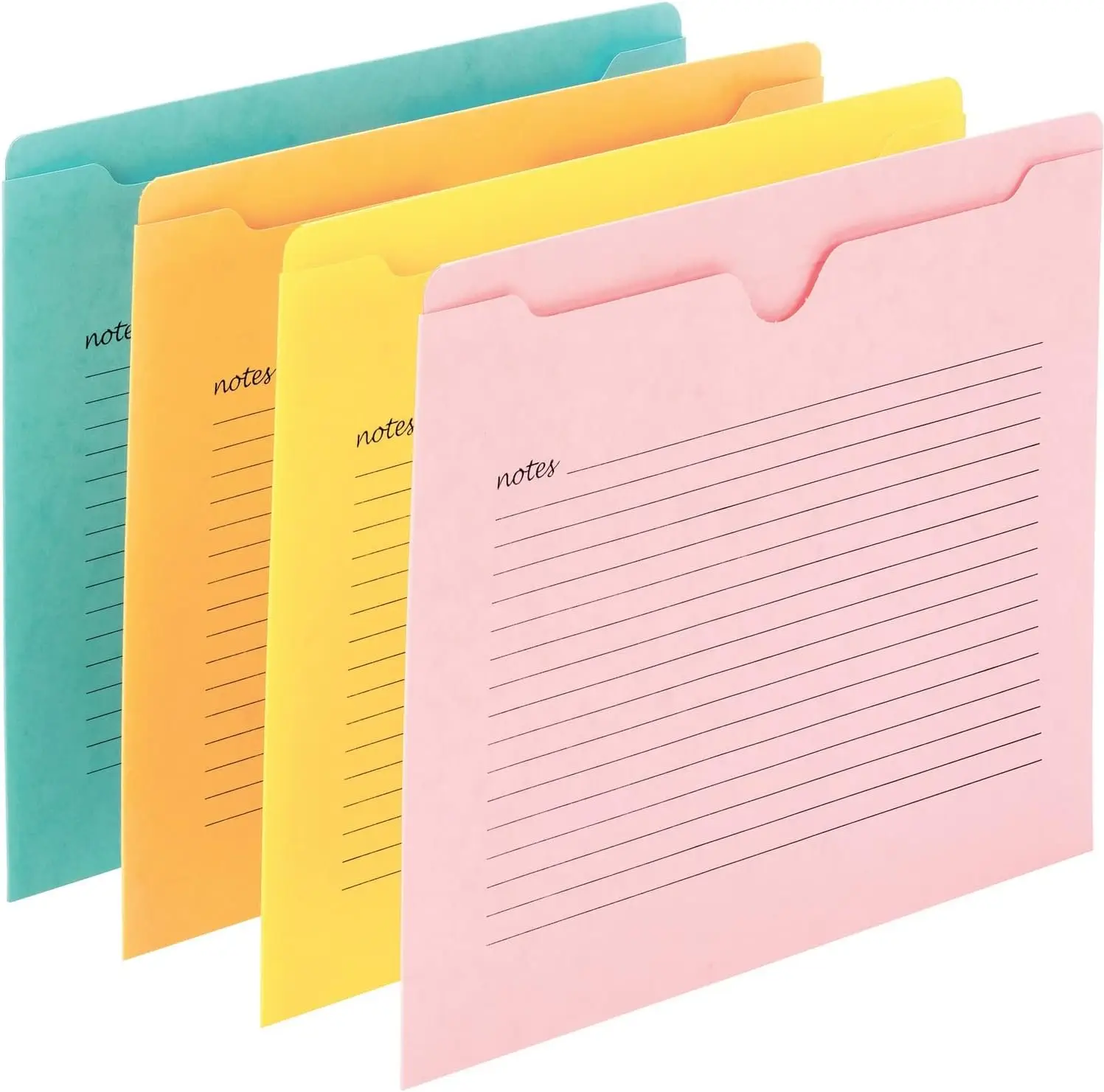 Letter Size File Jackets, 12 Pack, Assorted Colors, Straight-Cut Tab, Flat Design for Office Organization
Letter Size File Jackets, 12 Pack, Assorted Colors, Straight-Cut Tab, Flat Design for Office Organization