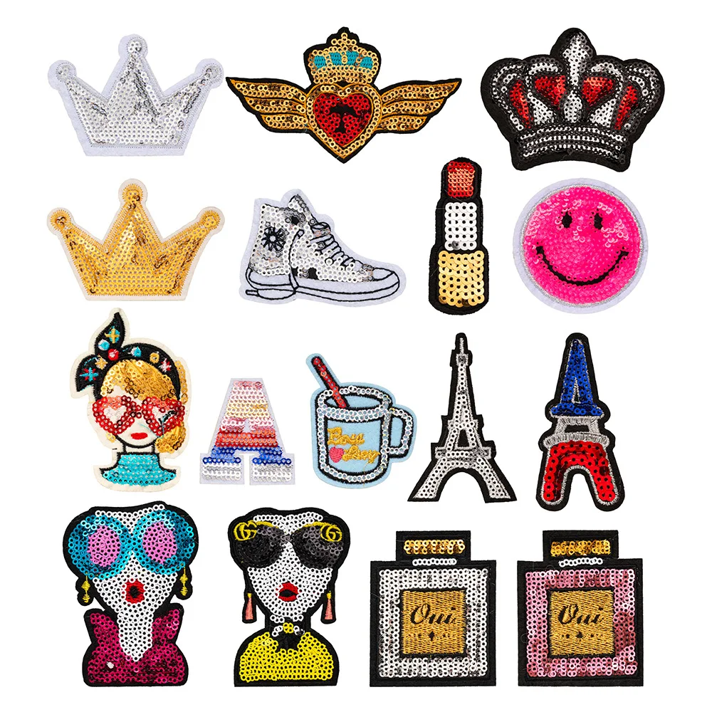 Sequin Crown Lipstick Perfume Embroidery Patch DIY Backpack Hat Bag Iron on Patches Repair Sticker Sewing Accessories Applique
Sequin Crown Lipstick Perfume Embroidery Patch DIY Backpack Hat Bag Iron on Patches Repair Sticker Sewing Accessories Applique