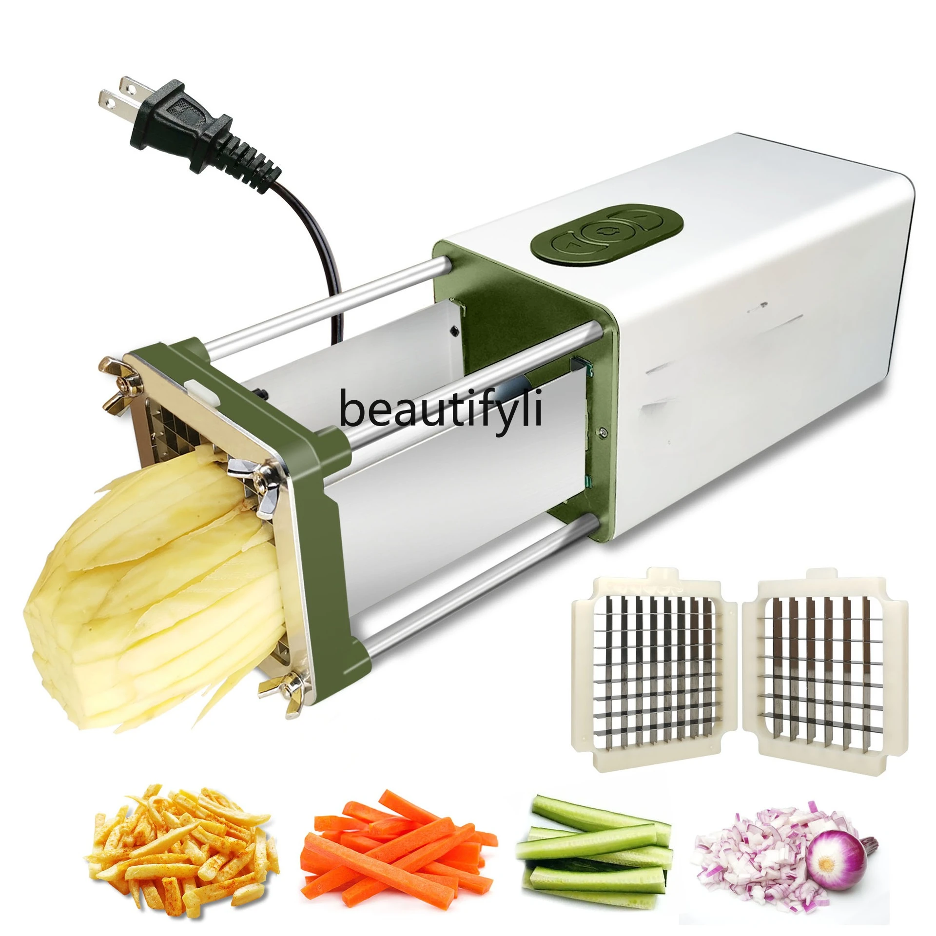 multi-functional electric vegetable cutter, commercial household slicing and dicing machine, French fries cutter
multi-functional electric vegetable cutter, commercial household slicing and dicing machine, French fries cutter