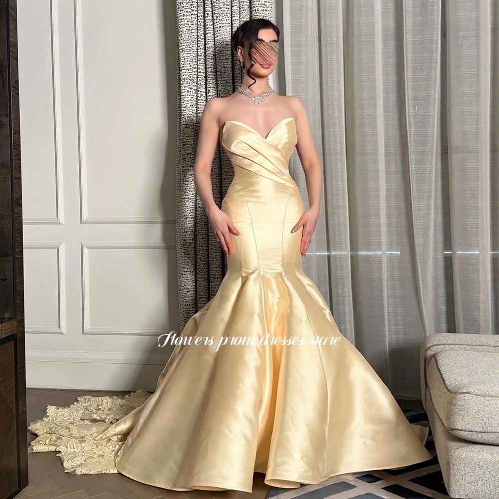 Flowers Yellow Mermaid Evening Dress with Lace Party Dress Sweetheart Prom Dress Satin Gala Dress فساتين مناسبة رسمية Customized
Flowers Yellow Mermaid Evening Dress with Lace Party Dress Sweetheart Prom Dress Satin Gala Dress فساتين مناسبة رسمية Customized