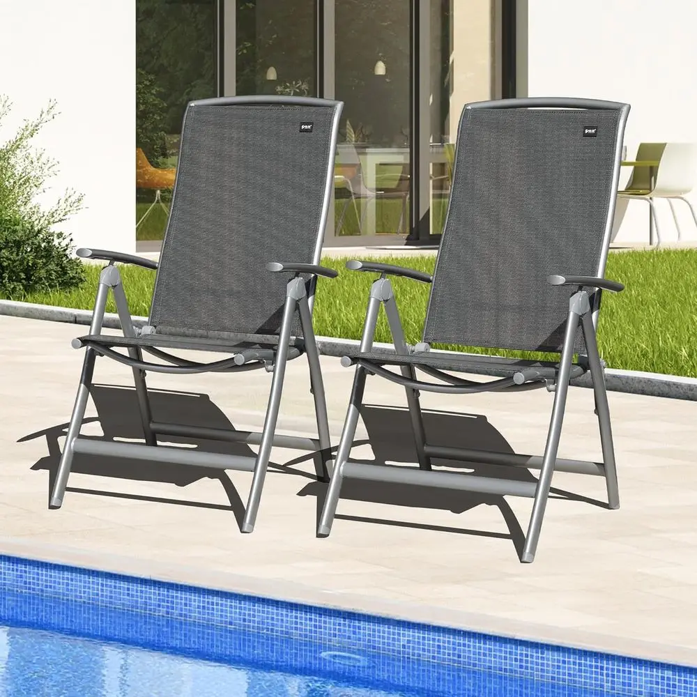 Aluminum Outdoor Reclining Chairs Set of 2, Adjustable High Back Lawn Chairs with Textilene Fabric Seat, Gray
Aluminum Outdoor Reclining Chairs Set of 2, Adjustable High Back Lawn Chairs with Textilene Fabric Seat, Gray