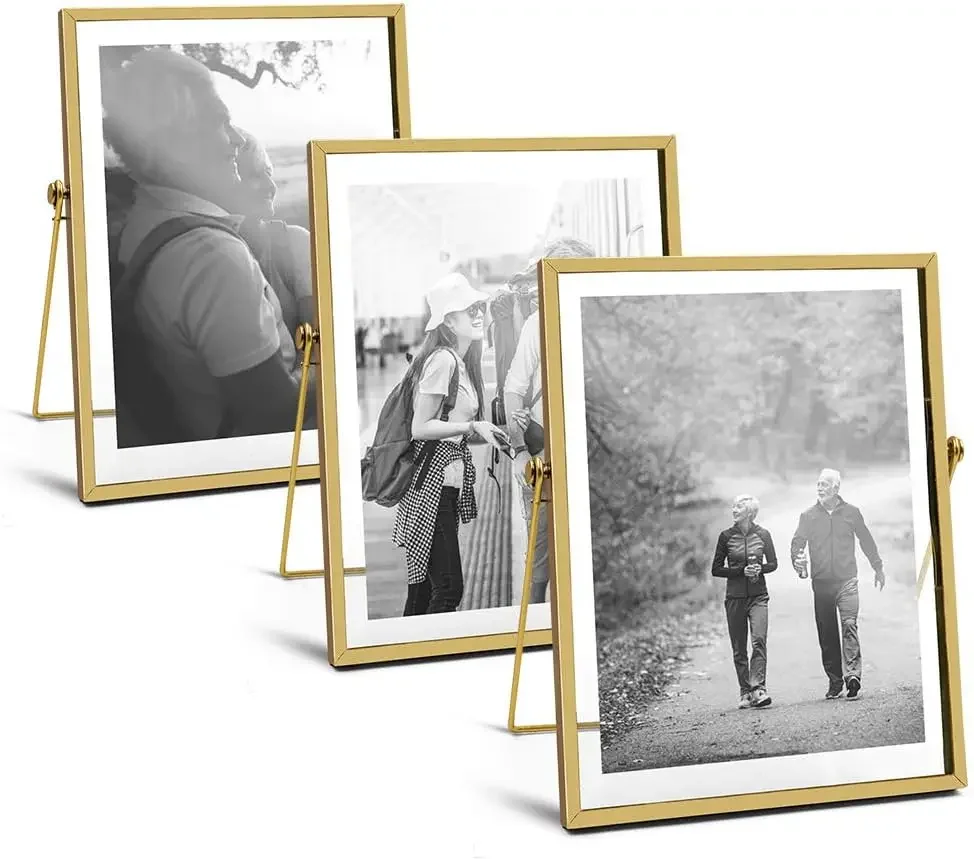 AceList Metal Picture Frames, Set of 3 Ornate Minimal Floating Edge Clear Glass Table Top Easel Stand Photo Frames in Gold,5 x 7
AceList Metal Picture Frames, Set of 3 Ornate Minimal Floating Edge Clear Glass Table Top Easel Stand Photo Frames in Gold,5 x 7