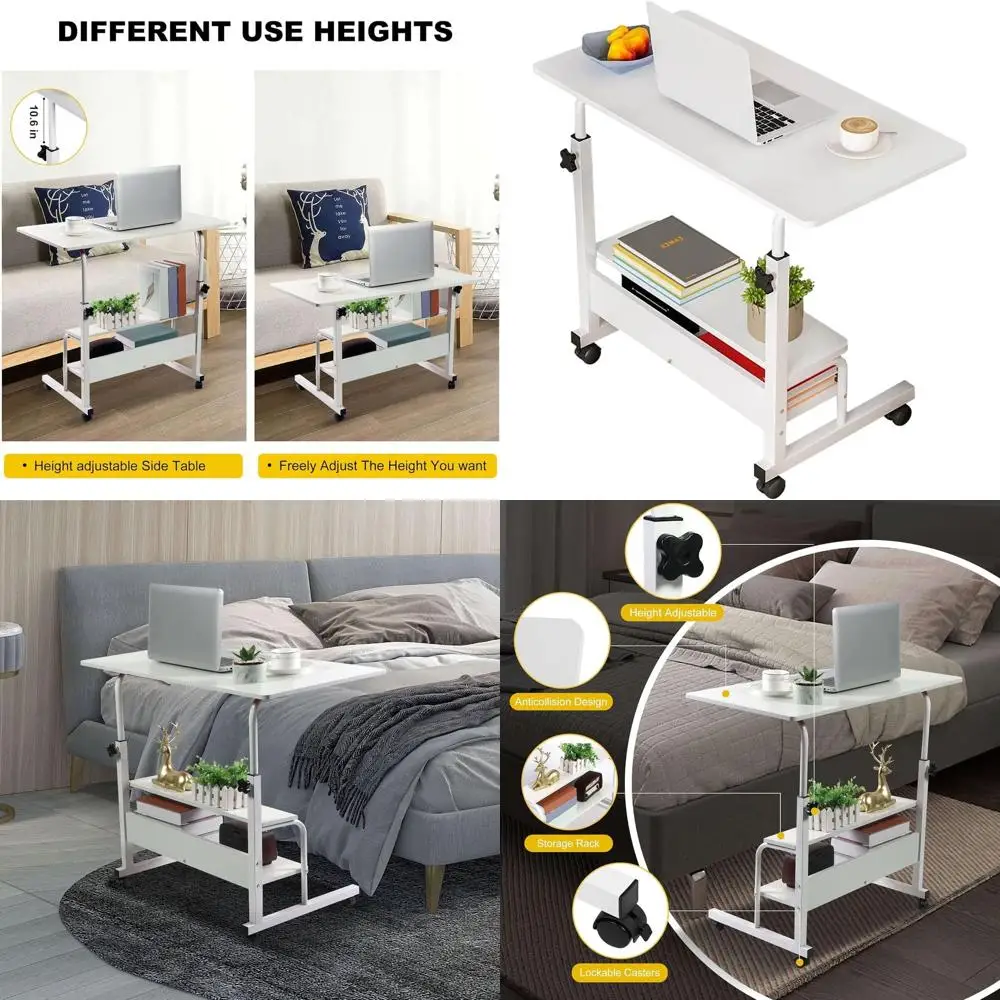 Portable Adjustable Desk for Student, Home Office, and Gaming - Compact, White, with Storage and Wheels
Portable Adjustable Desk for Student, Home Office, and Gaming - Compact, White, with Storage and Wheels