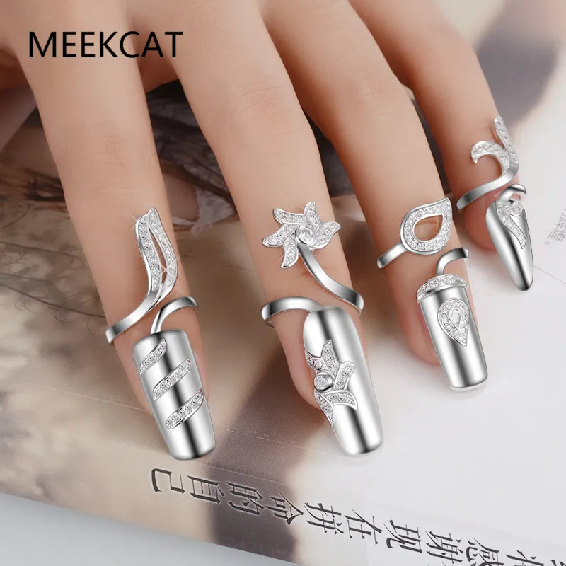 MEEKCAT 925 Sterling Silver Zircon Nail Ring Opening Rings For Women 4 Model Fine Jewelry anillos De Prata S-R189
MEEKCAT 925 Sterling Silver Zircon Nail Ring Opening Rings For Women 4 Model Fine Jewelry anillos De Prata S-R189