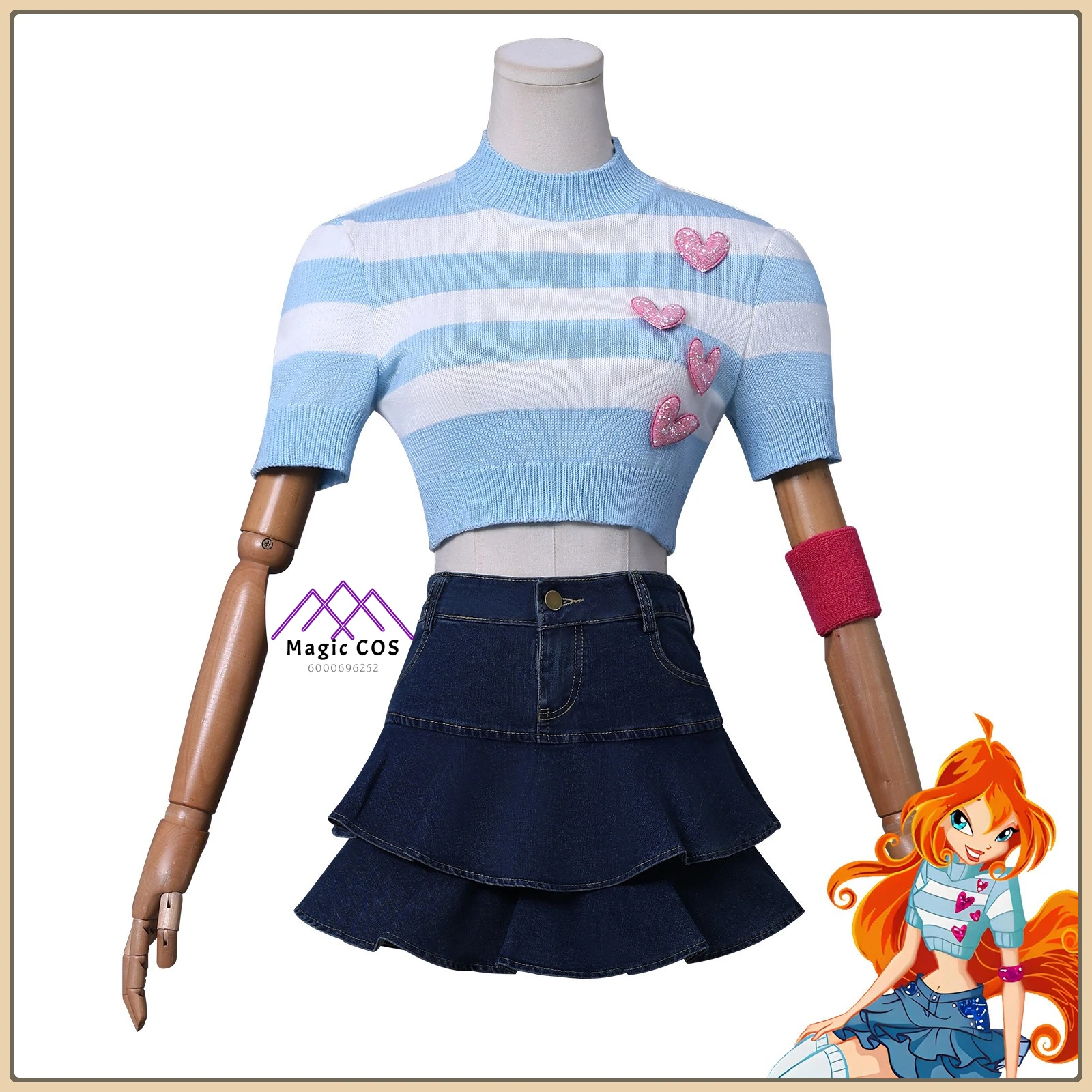 Original Anime Stella Lei Cosplay Costume Sexy Sweater + Denim Skirt + Wig Women's High Quality Anime Outfit for Comic Con Party
Original Anime Stella Lei Cosplay Costume Sexy Sweater + Denim Skirt + Wig Women's High Quality Anime Outfit for Comic Con Party