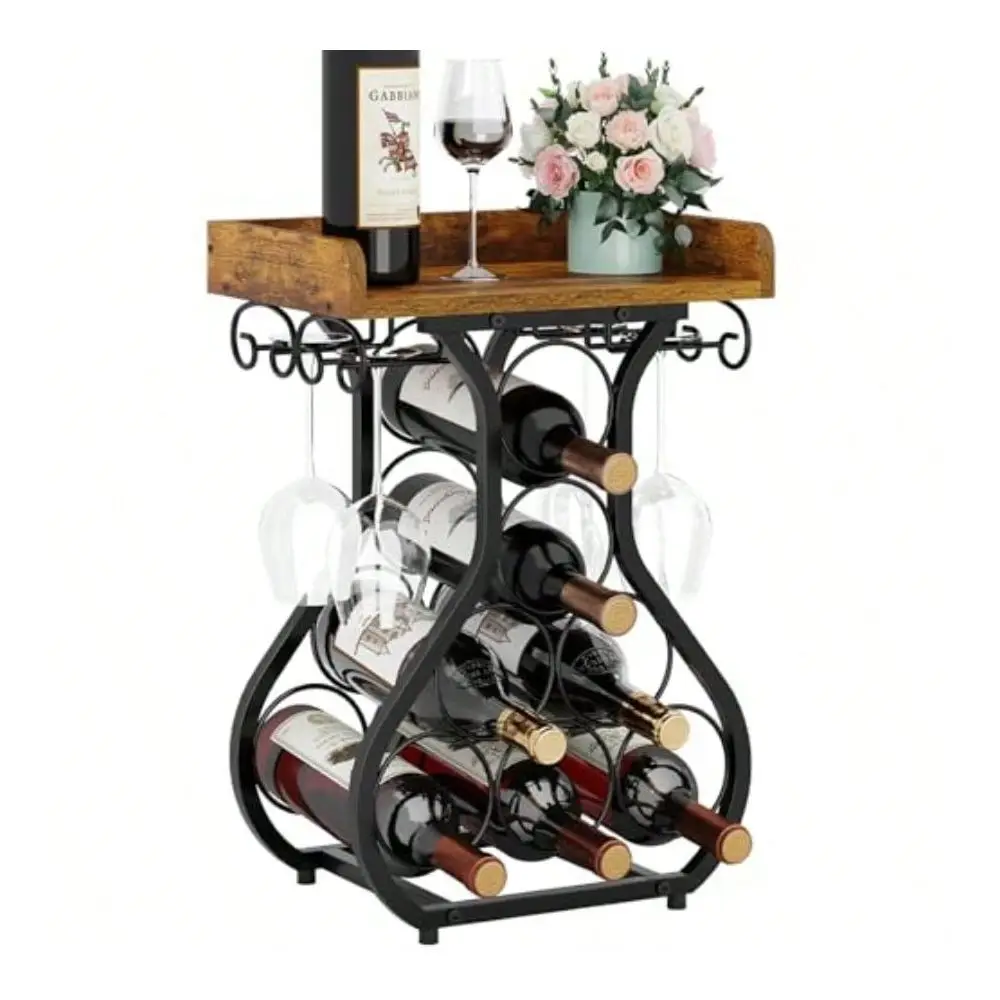 Wine Racks Countertop, Small Wine Rack With Wine Glass Holder, Mini Countertop Wine Rack With Tabletop Wine Storage Cabinet She
Wine Racks Countertop, Small Wine Rack With Wine Glass Holder, Mini Countertop Wine Rack With Tabletop Wine Storage Cabinet She