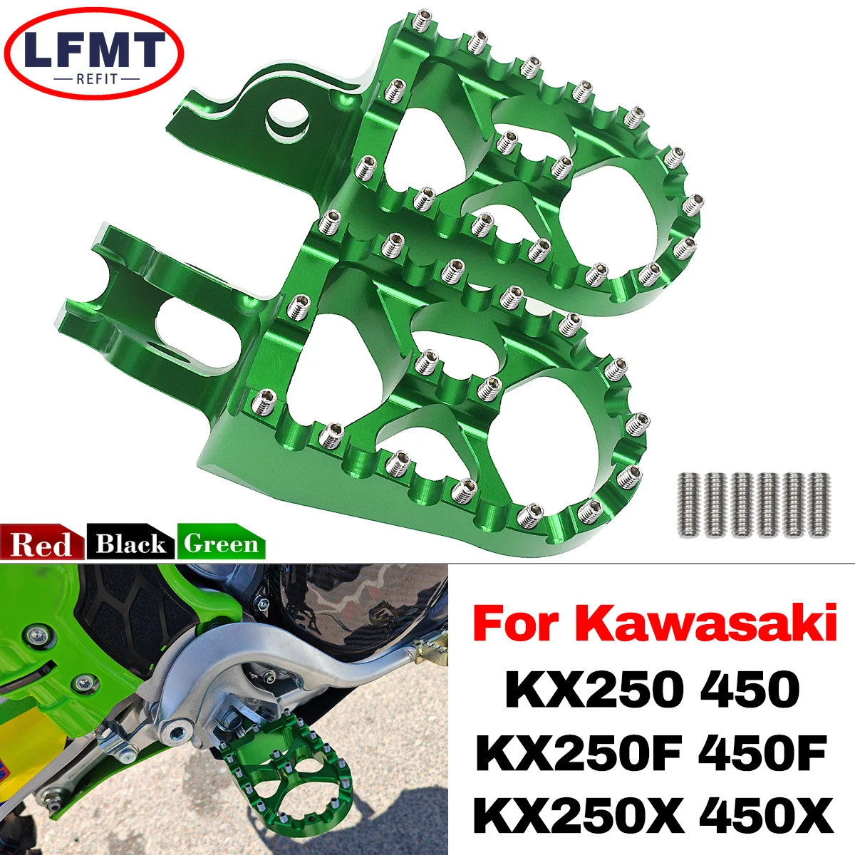 CNC Foot Pegs Pedal Footrests For Kawasaki KX250 KX450 KX250X KX450X KX250F KX450F KLX450R For Honda CR CRF 125 250 450 R/X/L/RX
CNC Foot Pegs Pedal Footrests For Kawasaki KX250 KX450 KX250X KX450X KX250F KX450F KLX450R For Honda CR CRF 125 250 450 R/X/L/RX