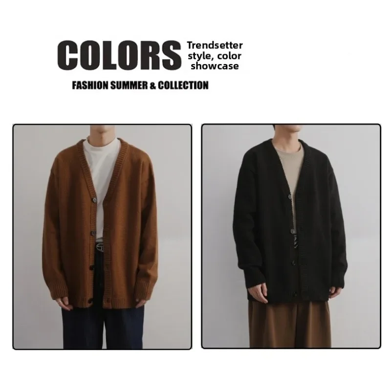 Кардиган в стиле Laid-back, свитер с v-образным вырезом, мужская комплексная тренировочная толстовка, японский ретро мужской вязаный свитер, кардиган, пальто
Кардиган в стиле Laid-back, свитер с v-образным вырезом, мужская комплексная тренировочная толстовка, японский ретро мужской вязаный свитер, кардиган, пальто