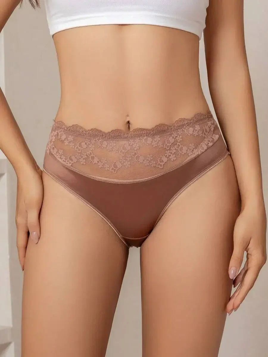 5 Pcs Women Lace Brief Panties Comfortable Underwear Solid Color
5 Pcs Women Lace Brief Panties Comfortable Underwear Solid Color