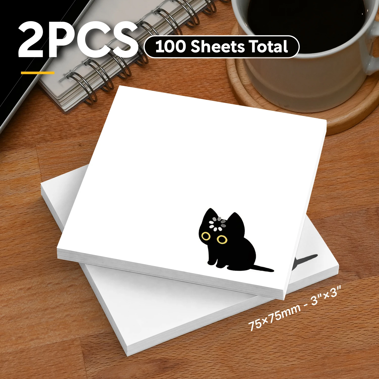 2pcs Cute Black Cat Sticky Notes, Kawaii Animal Self Stick Memo Pads, 100 Sheets Total, Minimal Aesthetic Cat Notepad
2pcs Cute Black Cat Sticky Notes, Kawaii Animal Self Stick Memo Pads, 100 Sheets Total, Minimal Aesthetic Cat Notepad