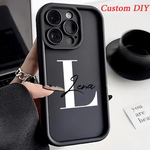 Custom Silicone Phone Case For iPhone 13 15 11 12 14 16 Pro Max 7 8 Plus XR XS X SE 2020 DIY Personalised Customized Name Cover