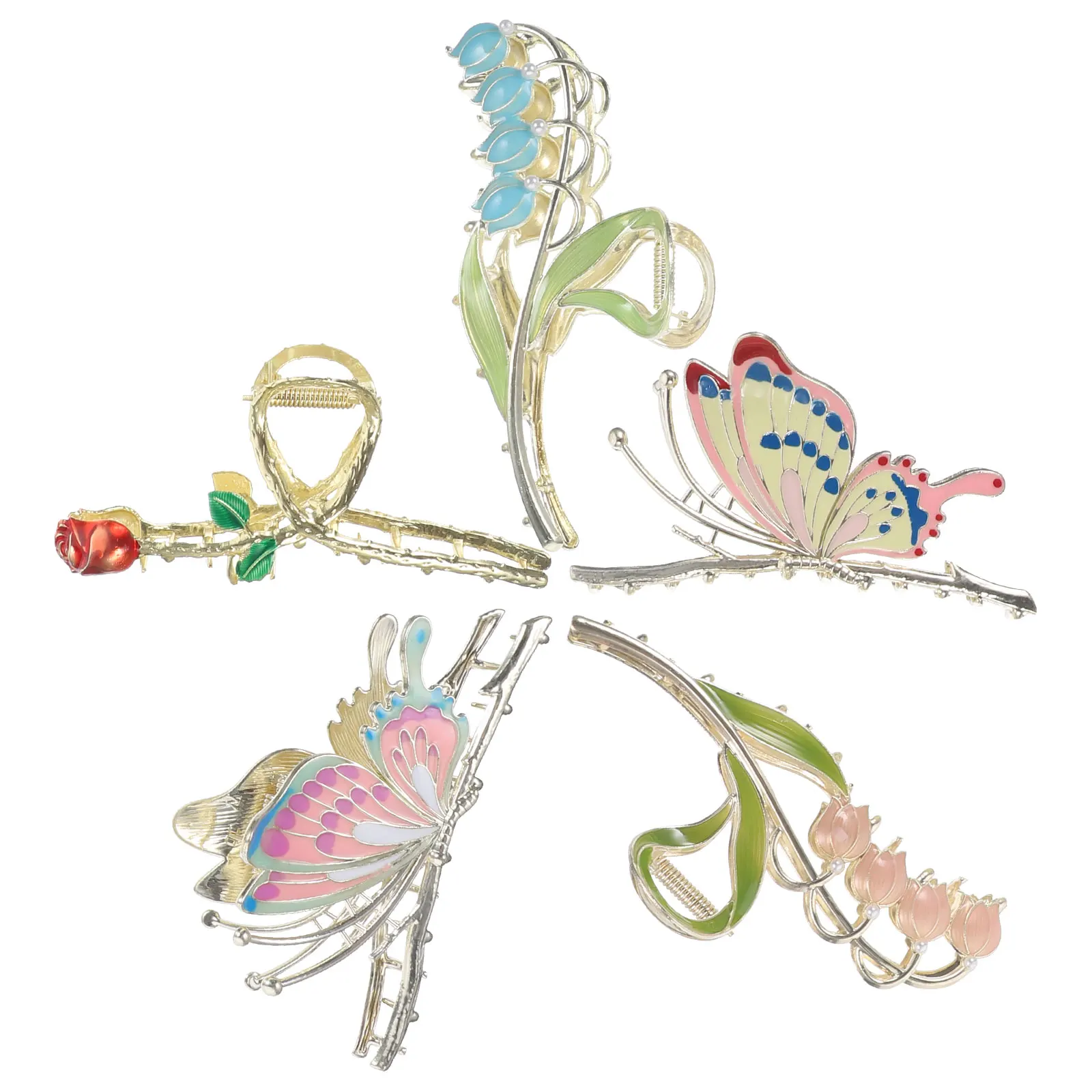 5Pcs Ancient Hairpin Alloy Butterfly Flower Women Clips Claw Thin Hair Claw Clips For Women Thick Hair Metal Accessories
5Pcs Ancient Hairpin Alloy Butterfly Flower Women Clips Claw Thin Hair Claw Clips For Women Thick Hair Metal Accessories