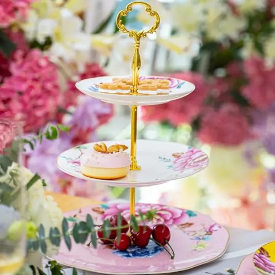 Фарфоровая подставка для торта, керамическая подставка для кексов с синими десертными тарелками, 2-ярусная подставка для закусок, десертов, печенья, идеальный поднос-выставщик
Фарфоровая подставка для торта, керамическая подставка для кексов с синими десертными тарелками, 2-ярусная подставка для закусок, десертов, печенья, идеальный поднос-выставщик