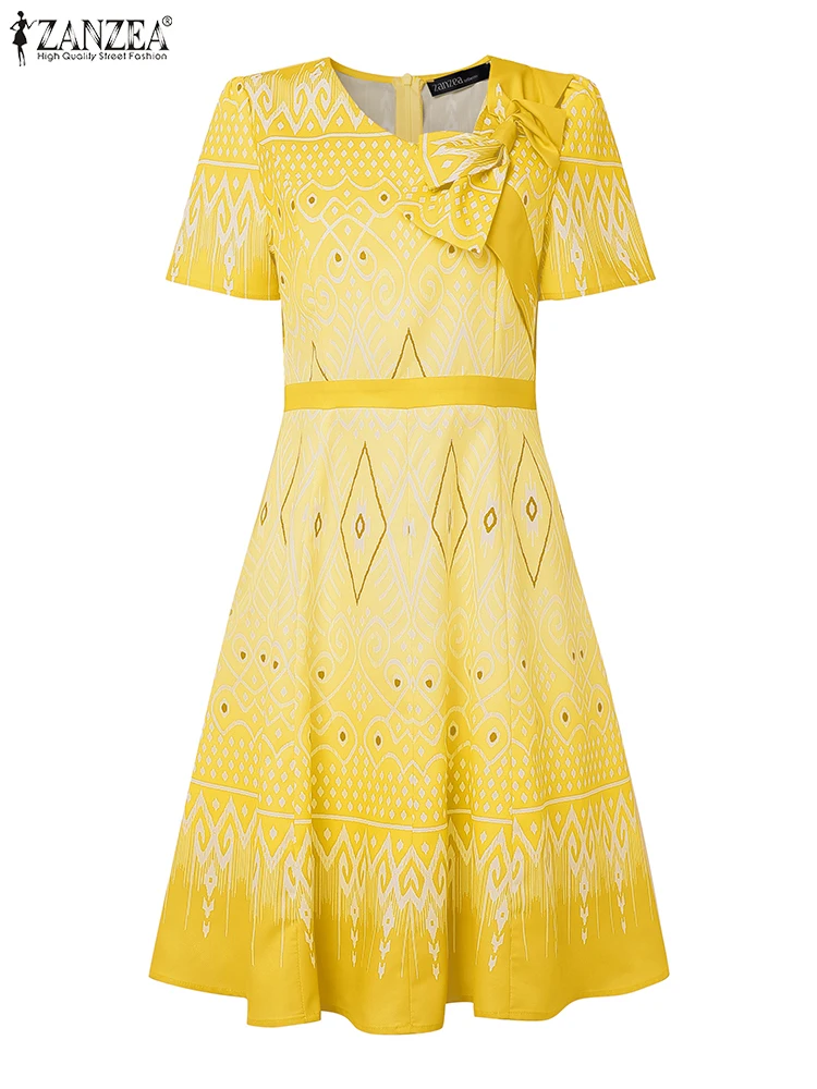 ZANZEA 2025 Fashion Printing Dress Women Vintage Sundress Short Sleeve A-Line Vestidos V-Neck Casual Knee-Length Bow Robe Femme
ZANZEA 2025 Fashion Printing Dress Women Vintage Sundress Short Sleeve A-Line Vestidos V-Neck Casual Knee-Length Bow Robe Femme