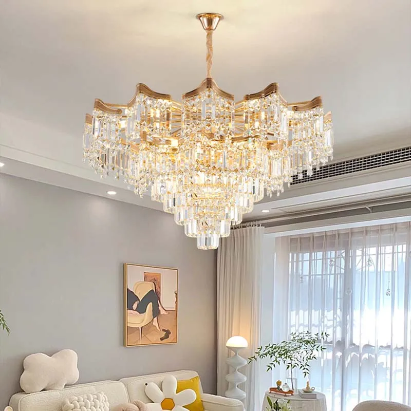 French crystal light luxury atmosphere living room chandelier modern simple hall main light new villa bedroom dining room lamp
French crystal light luxury atmosphere living room chandelier modern simple hall main light new villa bedroom dining room lamp