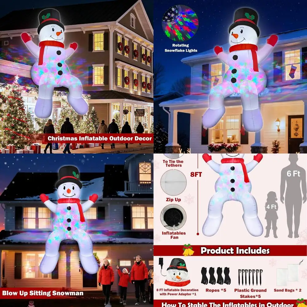 Надувная уличная новогодняя декорация: 8-футовый вращающийся светящийся снеговик-снежинка, светодиодный, для украшения двора
Надувная уличная новогодняя декорация: 8-футовый вращающийся светящийся снеговик-снежинка, светодиодный, для украшения двора