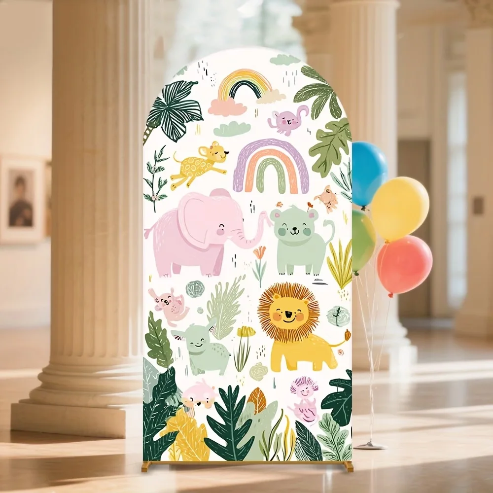 LS 2-Sided Arch Cover Jungle Wildlife Elephant Giraffe Decoration Backdrop Baby Shower Arch Wall Kids Birthday Party Props
LS 2-Sided Arch Cover Jungle Wildlife Elephant Giraffe Decoration Backdrop Baby Shower Arch Wall Kids Birthday Party Props