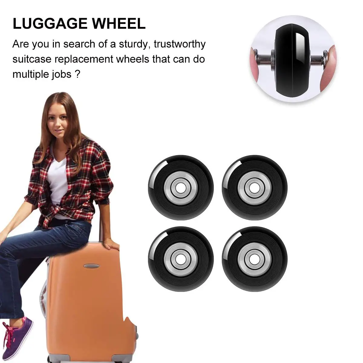 30 Pcs Suitcase Replacement Wheels Black Mini Travel Luggage Wheel Accessories Kit Razor Scooter Wear Resistant Bearings
30 Pcs Suitcase Replacement Wheels Black Mini Travel Luggage Wheel Accessories Kit Razor Scooter Wear Resistant Bearings