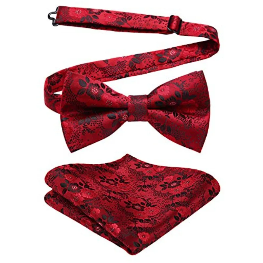 HISDERN Bow Ties for Men Paisley Floral Pre-tied Bowtie Pocket Square Set Men's Formal Bow Ties Wedding Party
HISDERN Bow Ties for Men Paisley Floral Pre-tied Bowtie Pocket Square Set Men's Formal Bow Ties Wedding Party