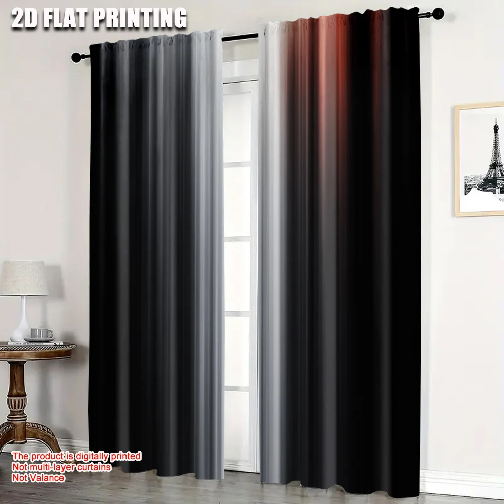 2pcs, Minimalist Curtains 2D print Black Gray Gradient Durable 100% Polyester Fabric (without rod) Decorations For Home Perfect
2pcs, Minimalist Curtains 2D print Black Gray Gradient Durable 100% Polyester Fabric (without rod) Decorations For Home Perfect