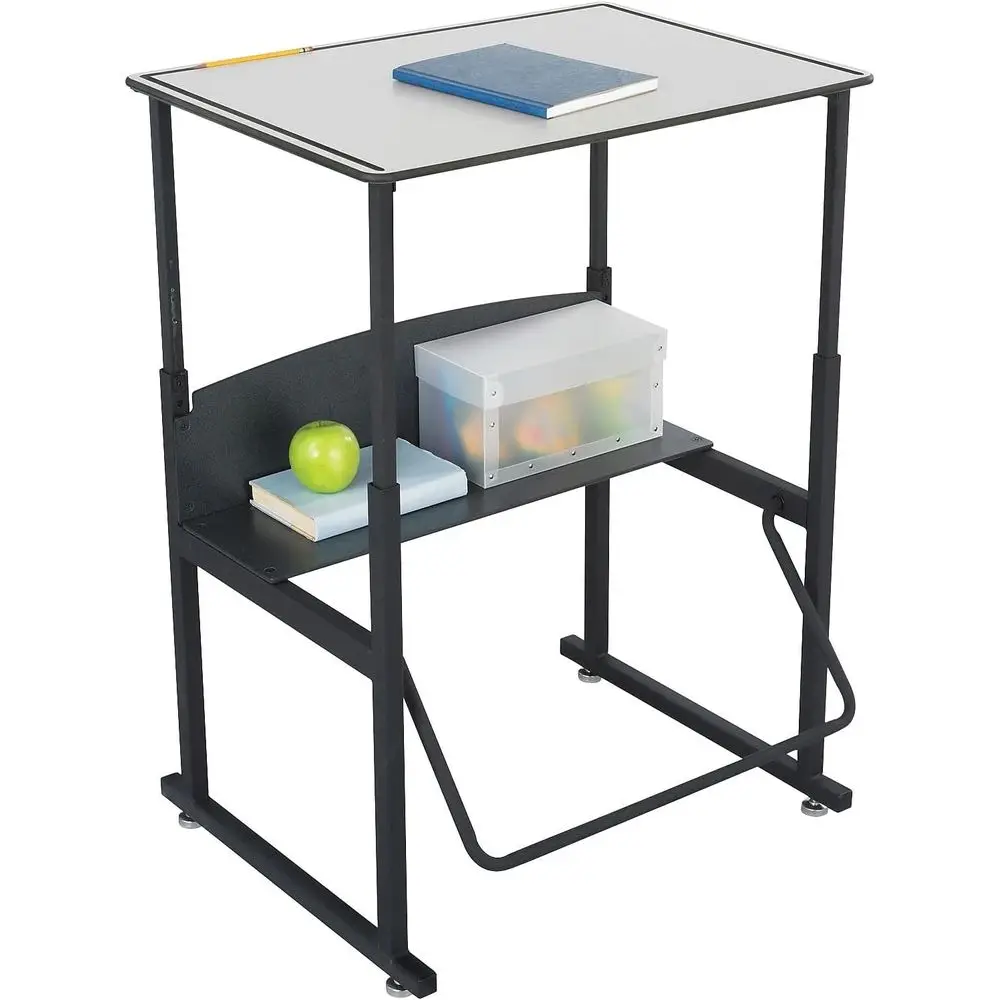 Adjustable Height Stand-Up Desk with Book Box, Swinging Footrest, 28W x 20D, Premium Gray
Adjustable Height Stand-Up Desk with Book Box, Swinging Footrest, 28W x 20D, Premium Gray