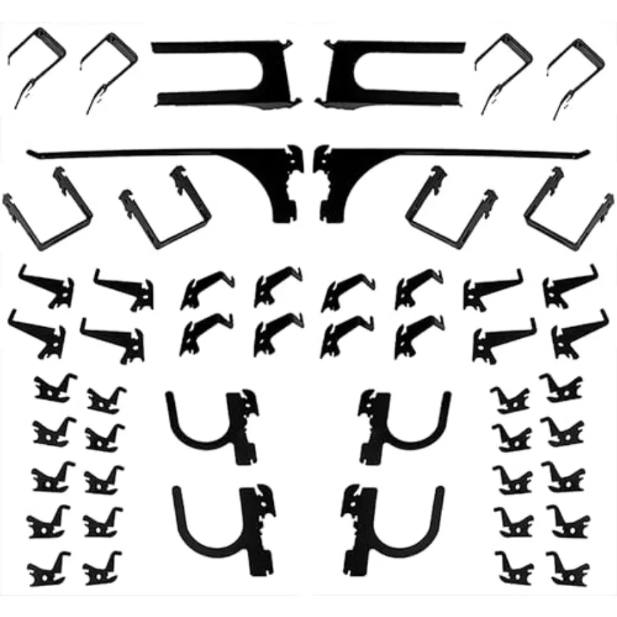 Набор из 52 металлических крючков - Черные стальные крючки для инструментальной доски, оптовая упаковка - Набор различных стилей для перфорированных панелей (только металлические) - Для гаража
Набор из 52 металлических крючков - Черные стальные крючки для инструментальной доски, оптовая упаковка - Набор различных стилей для перфорированных панелей (только металлические) - Для гаража
