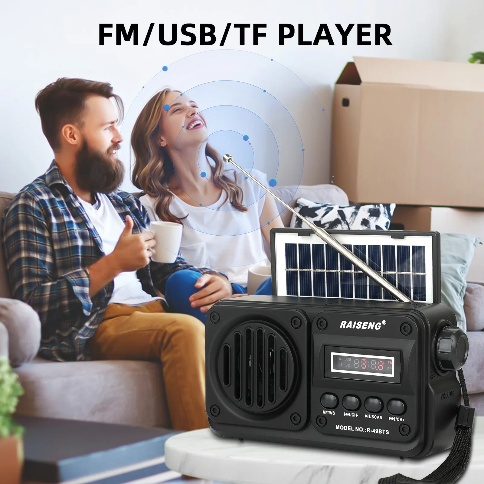 R-49BTS Foreign Trade New Solar Bass Card Insertion High Quality Bluetooth Speaker FM Automatic Channel Search
R-49BTS Foreign Trade New Solar Bass Card Insertion High Quality Bluetooth Speaker FM Automatic Channel Search