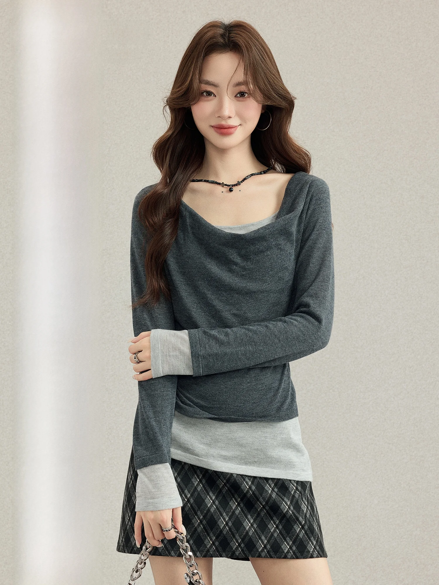 Женский вязаный топ Meng Xiaoqi Color Blo с длинными рукавами, облегающий, для ранней осени, базовый слой, для повседневной носки
Женский вязаный топ Meng Xiaoqi Color Blo с длинными рукавами, облегающий, для ранней осени, базовый слой, для повседневной носки