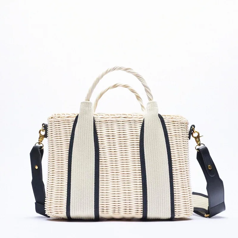 Summer New Trend Rattan Woven Handbag Fashion Design Women's Drawstring Square Straw Bag Bohemian Bali Vacation Travel Beach Bag
Summer New Trend Rattan Woven Handbag Fashion Design Women's Drawstring Square Straw Bag Bohemian Bali Vacation Travel Beach Bag