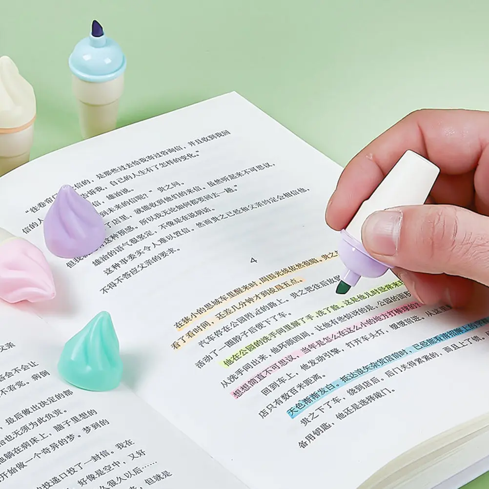 6Pcs Ice Cream Cone Highlighters Portable Multicolor Small Graffiti Markers Set Bright Color Pens School Supplies Scrapbooking
6Pcs Ice Cream Cone Highlighters Portable Multicolor Small Graffiti Markers Set Bright Color Pens School Supplies Scrapbooking