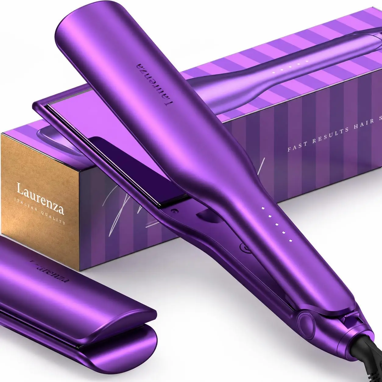 2-in-1 Hair Straightener & Curler, 2" Plate, 8.5" Extra-Large Ceramic Iron with 20M Anions (Purple)
2-in-1 Hair Straightener & Curler, 2" Plate, 8.5" Extra-Large Ceramic Iron with 20M Anions (Purple)