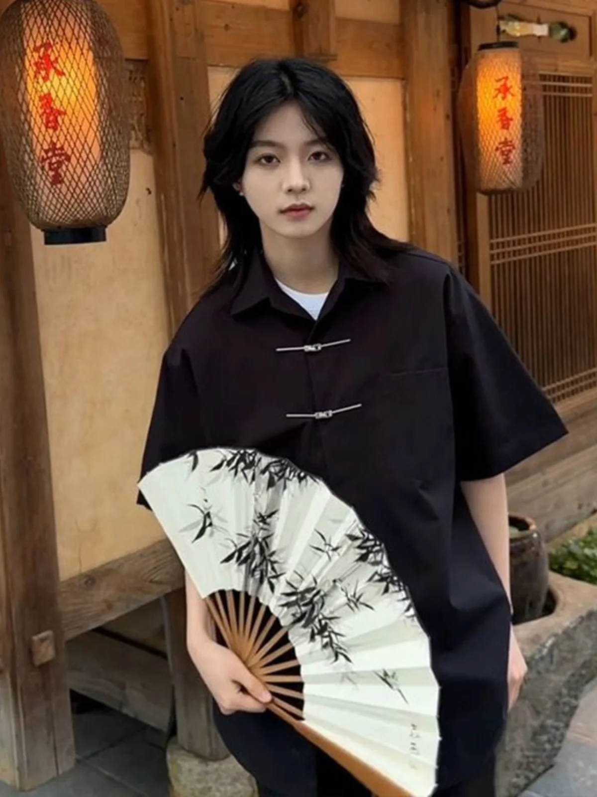 New Chinese Style Men's Short Sleeve Shirt Thin Outerwear Metal Buckle Fashionable Student Clothes Spring Summer Youth Trend
New Chinese Style Men's Short Sleeve Shirt Thin Outerwear Metal Buckle Fashionable Student Clothes Spring Summer Youth Trend