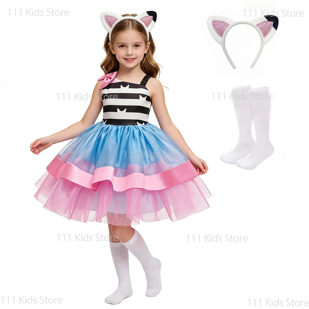 Girls Summer Dresses with Headband Socks Cartoon Cosplay Costume Children's Perform Clothing Sleeveless Princess Dress
Girls Summer Dresses with Headband Socks Cartoon Cosplay Costume Children's Perform Clothing Sleeveless Princess Dress