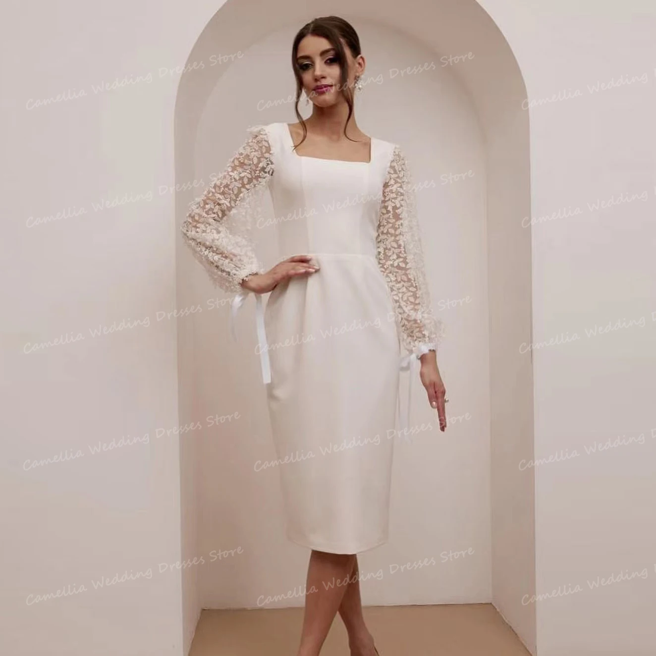 Elegant Wedding Dresses Mermaid For Women Sexy Illusion Appliques Long Sleeve Bridal Gowns Tea-Length Formal Robe De Mariée 2024
Elegant Wedding Dresses Mermaid For Women Sexy Illusion Appliques Long Sleeve Bridal Gowns Tea-Length Formal Robe De Mariée 2024