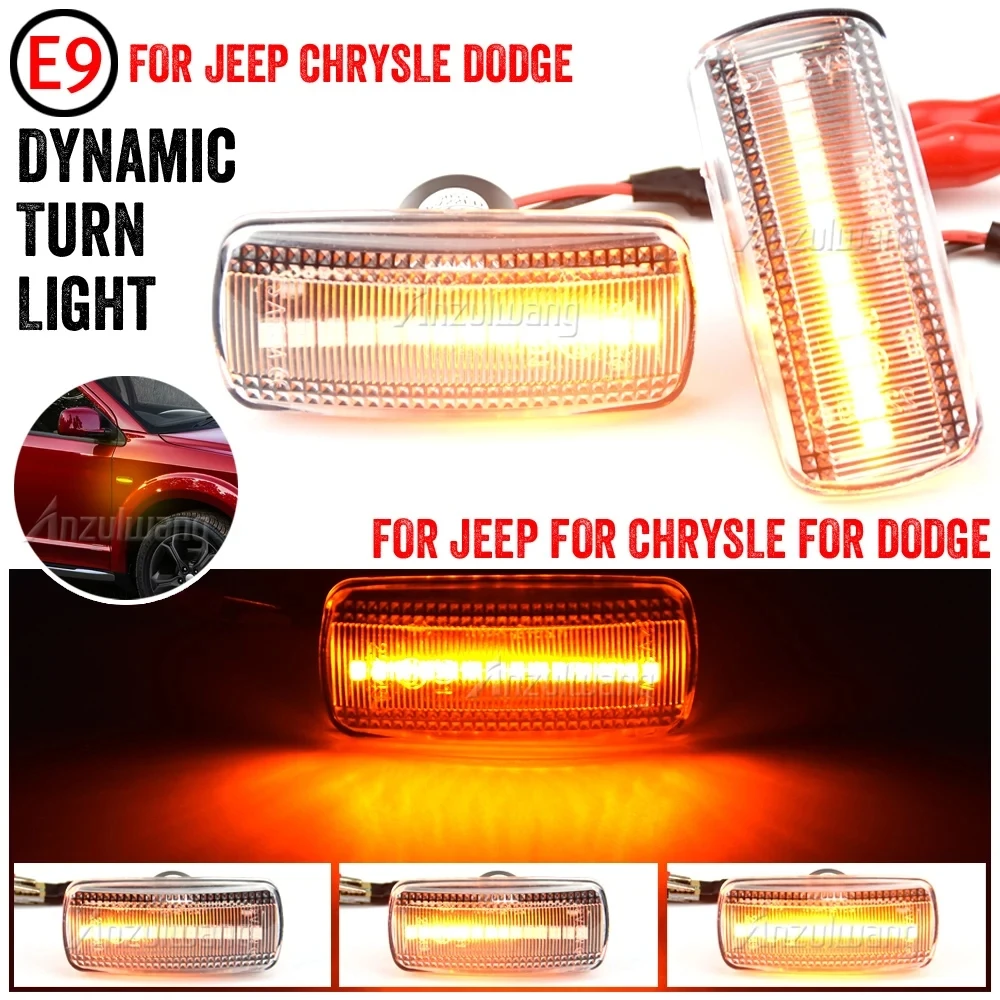 Dynamic LED Side Marker Fender Blinker Signal Light For Jeep Compass Patriot Commander Liberty Grand Cherokee Chrysler 200 300
Dynamic LED Side Marker Fender Blinker Signal Light For Jeep Compass Patriot Commander Liberty Grand Cherokee Chrysler 200 300